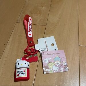 New hello kitty red Apple Keychain